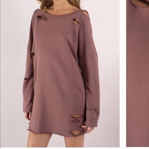 TOBI sweater dress distressed NWT